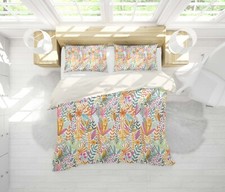 3D Floral Leaves Cartoon Orange Quilt Cover Set Duvet Cover Bedding Pillowcases