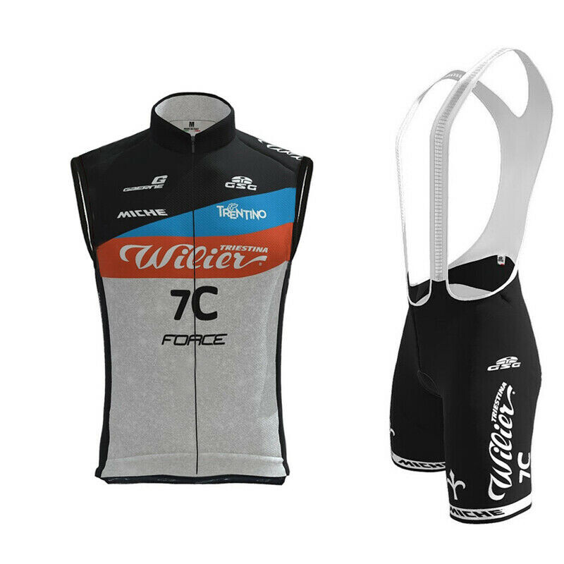 (New with tags) Mens Team Cycling Vest Cycling Sleeveless Jersey Bib Shorts Set Cycling Team Kit (34.19 USD)
