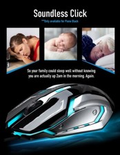 Gaming Mouse LED Breathing Fire 4 Button Silent USB Wired 1600 DPI Laptop PC 6