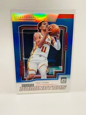 2021-22 Panini Donruss Optic Elite Dominators Blue Prizm 37/49 Trae Young #11