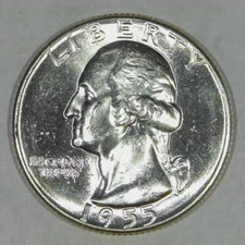 ***VINTAGE AMERICAN SILVER COIN***1955 Washington Quarter BU GEM Y723