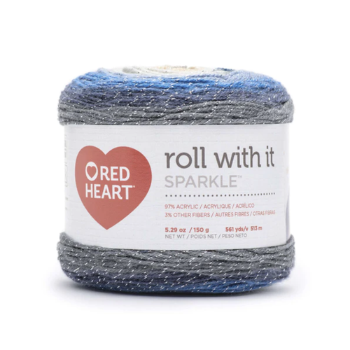 Red Heart Roll With It Sparkle Lake House Knitting & Crochet Yarn - 第 1/2 張圖片