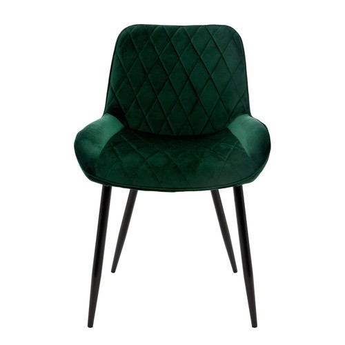 4x Silla de comedor de terciopelo verde ergonómica para salón / oficina 81 cm - Imagen 2 de 6