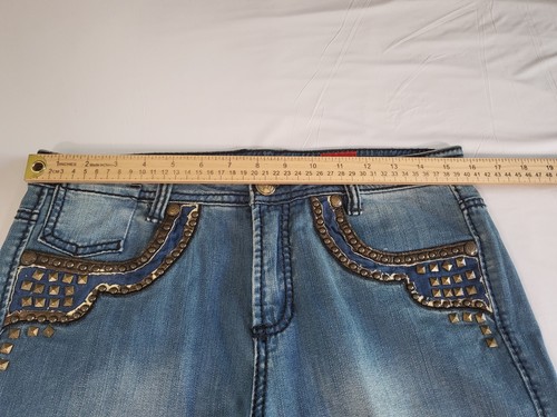 V Cristina Damenjeans Größe 8 (Nieten abgenutzte Taschen) Grunge Rock 32 x 29 - Bild 13 von 19