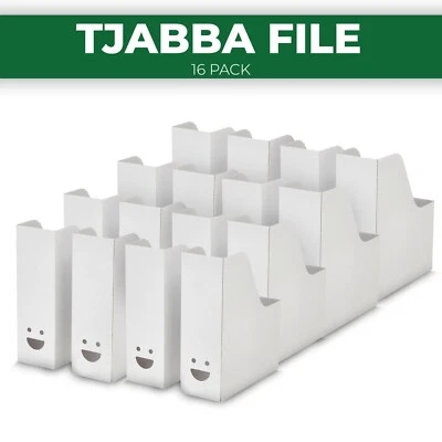 16x IKEA TJABBA White Magazine Office File Organiser Holder Storage Box Folder