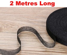 BLACK IRON-ON HEMMING TAPE QUICK FIX CLOTHING TURN UP HEM NO SEWING 2 METRES UK