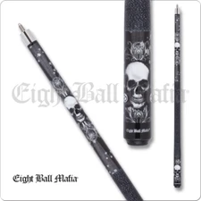Eight Ball Mafia EBM02 Skull with 8 balls Black Pool Cue Stick - Free Shipping
