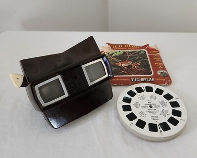 Bakelite Brown View-Master with Reels Wild Birds NY World's Fair Cinderella More