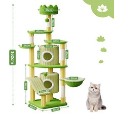Image of 162cm Cat Tree Tower Multi-Level Cat Climbing House with Scratching Posts Condos