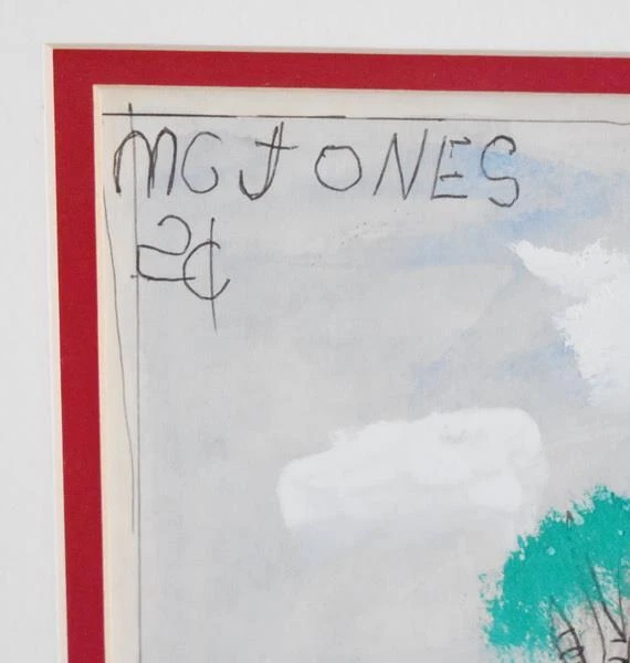 OUTSIDER ART MC 5 CENTAVOS JONES FIRMADO PINTURA ORIGINAL DE GRANJA CON TEMA ANIMALES Foto 4 de 4