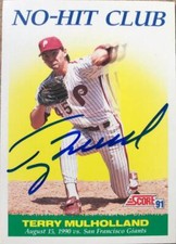 Terry Mulholland Autographed 1991 Score #706