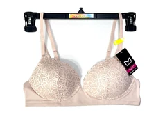 NWT Maidenform Women's M Soft Support Lace Convertible Bralette DM2314 Sandshell