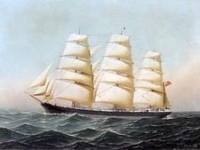 Seascape ship sea by A. Jacobsen Tile Mural Kitchen Wall Backsplash Ceramic 10x8