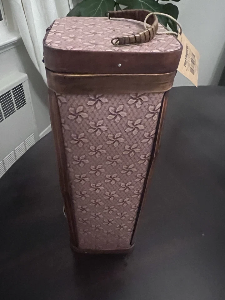 Caja de vino Pier 1 - Madera y tela - Nueva con etiquetas Foto 3 de 4