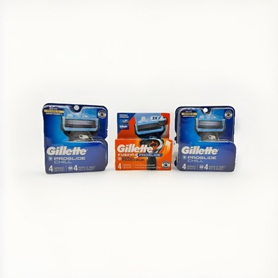 3x Gillette Fusion 5 Proglide Chill Razor Blade Refills 4 Cartridges Each