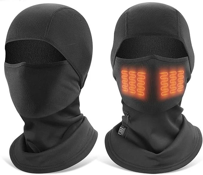 Heated Balaclava Face Mask Winter Windproof Heated Hat Motorcycle Riding Gear