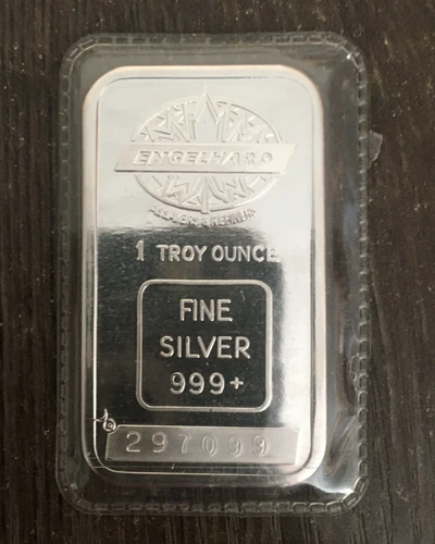 1 Oz Engelhard Maple Leaf .999 Fine Silver Bar Mint Sealed