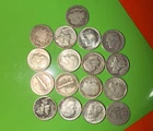Lot of 17 Mercury, Roosevelt and Barber Dimes 90% Silver Coins Mix Mints