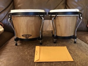LP CP (Cosmic Percussion) Bongos with Backpack Carrying Bag in Good Condition 