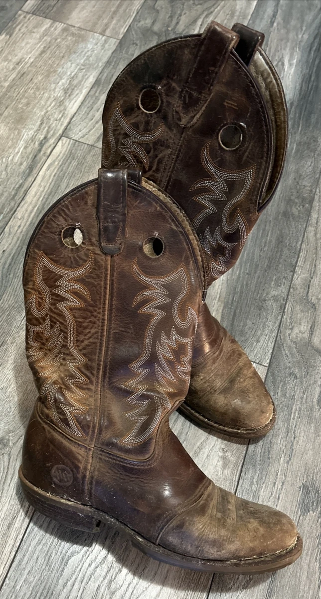 VTG Double H Boots Men\'s 7M Brown Patina Cowboy Western Oil Resistant DH1702 Double-H Boots M Western Boots for Men for Sale | Shop New  main image 2
