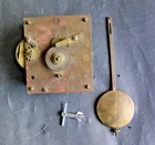 Clock # 299 Fussee Movement Brass Key England Not running  Movement has no count