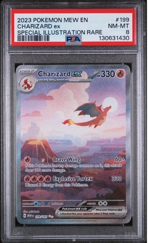 2023 Pokemon 151 Charizard ex #199 Special Illustration Rare SIR PSA 8 NM-MT