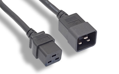 RiteAV Power Cord, C19/C20 12AWG 20A 250V, Black 2FT