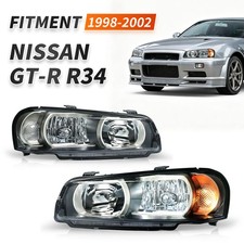 Led Projector Headlights For Nissan Skyline R34 Gtr Gt-r Gtt 1998-2002 Oe Style