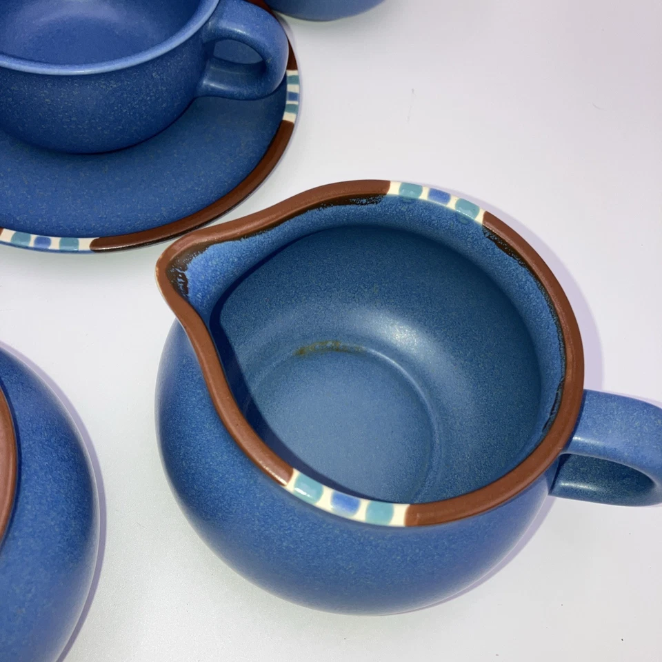 10 piezas Dansk Mesa azul cielo 8 tazas y platillos y azúcar y crema EXCELENTE ESTADO Foto 4 de 4