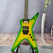 Top Green Washburn Dime Slime Dimebag Darrell Electric Guitar V-Neck 6 Strings