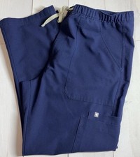 FIGS Cairo Scrub Pants Mens XL Blue Technical Elastic Waist Drawstring Pockets