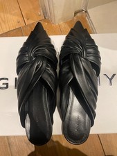 Givenchy Black Twisted Leather Pointed-Toe Mules – Elegant Designer Slides