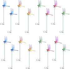 16 PCS Fake Dragonfly Clip Colorful Hat Clip 3D Dragonfly Garden Decor for Patio