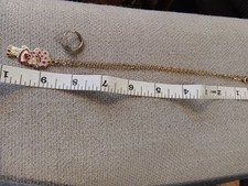 Vintage 1980 AGC Strawberry Shortcake Pendent Chain Necklace and adjustable ring