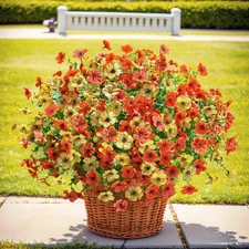 Realistic Outdoor Fake Plants Flowers, Artificial Flowers, UV Resistant, 12 B...