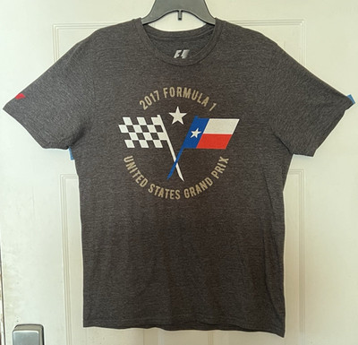 2017 Formula 1 United Sates Grand Prix Gray T-Shirt Men's Size Large F1