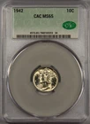 1942 Mercury Dime CAC MS65 10c