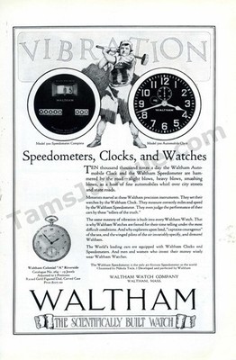 1922 Waltham Clocks Watches Speedometers Old MAGAZINE PRINT AD Decor Idea (5571)