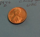 1946 S    CHOICE BILLIANT  RED UNCIRCULATED  WHEAT CENT #1