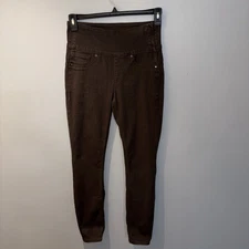 Spanx Denim Leggings Brown  #2066 Solace Shaping Side Zip Full Coverage SzM