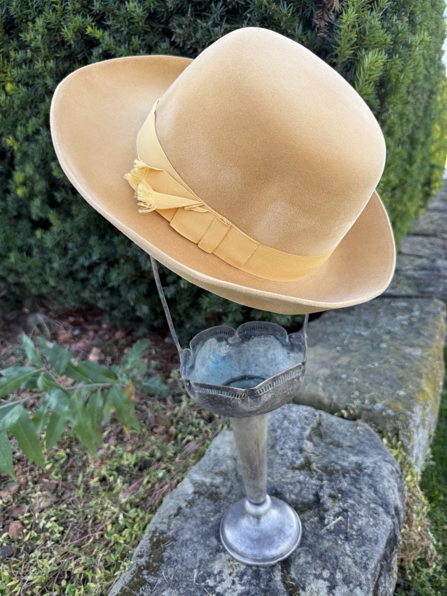 Sombrero Fedora Borsalino Vintage Calidad Supreme Amarillo Mostaza Moutarde Mimi Talla 22