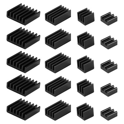 20 Stücke Kühlrippen Aluminium Set Raspberry  4, Raspberry  Aluminium Kühlkörper