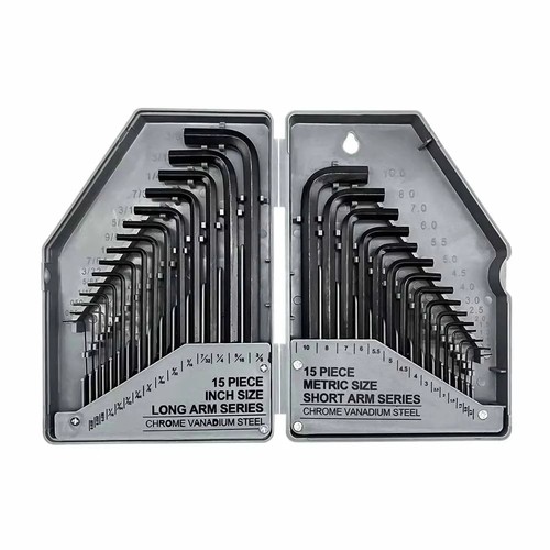 30Pcs Metric & Imperial Allen Key Set | Long & Short Arm Hex Wrenches with Case - Picture 7 of 9