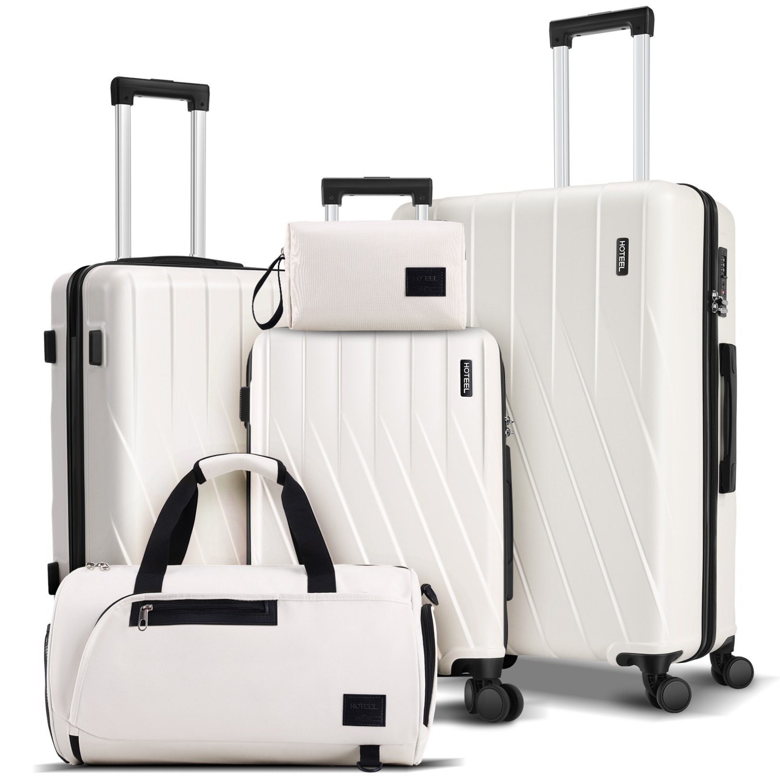 Set 100% Pc Hardshell Carry On Suitcase With Dual-spinner Wh