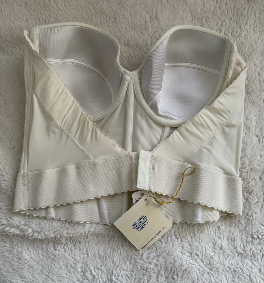 La Perla Deadstock Vintage NEW Ivory IT Sz 4 Backless Longline Bra 38 B NWT - Image 2 of 4