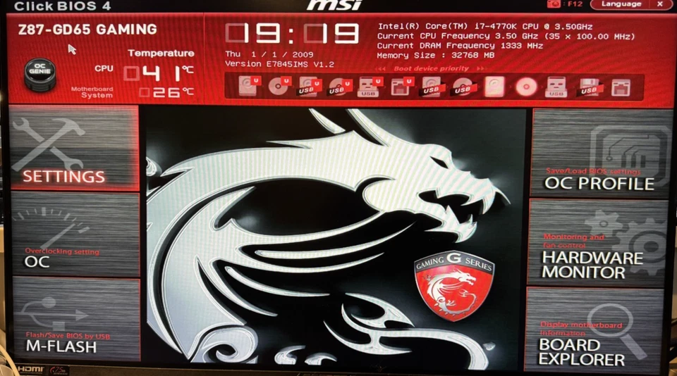 MSI Z87-GD65 GAMING LGA1150 DDR3 ATX Motherboard W/Cpu Fan W/ I/O Shield  - Image 2 of 4