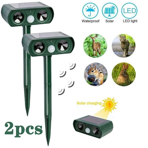Upgraded Solar Ultrasonic Animal Repellent Dog Cat Skunk Deer Raccoon For Garden - Picture 13 of 16
