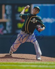 Jesse Chavez Autographed Signed 8x10 Photo - MLB A's Blue Jays Braves - w/COA