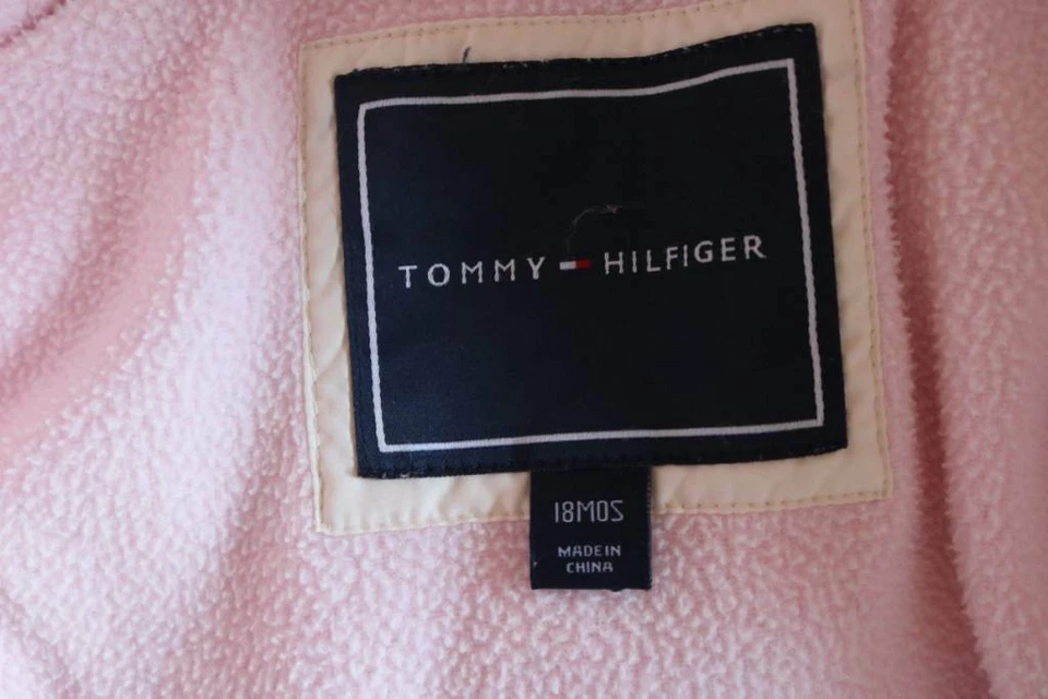 Tommy Hilfiger Chaqueta con Capucha Blanca para Niñas Pequeñas Cremallera Completa Talla 18 Meses Foto 3 de 4