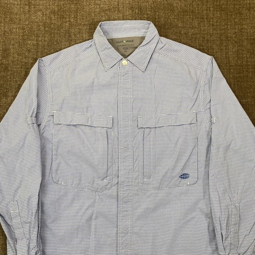 Exxofficio Insect Guard Button Shirt Men’s Small Blue Check Hiking Camping Nylon - Picture 2 of 15